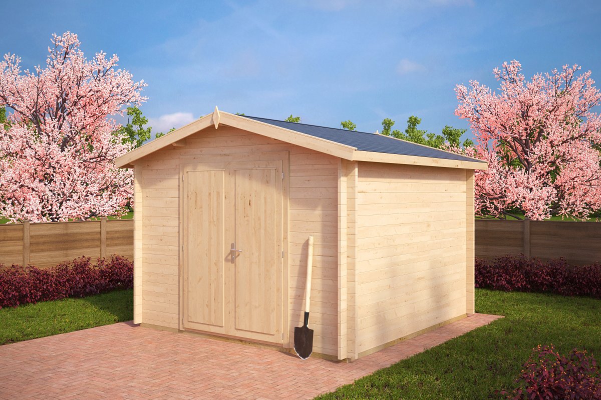 Garden shed Nora A 8,5m² / 3,2 x 3,2 m / 40mm - Hansa24 Group