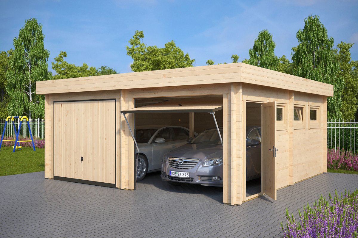 double garage f with up and over doors / 5,7 x 5,5 m